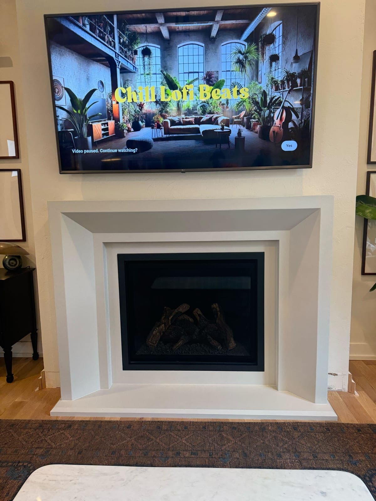 Cast stone custom newport fireplace in Subtle Gray — living room