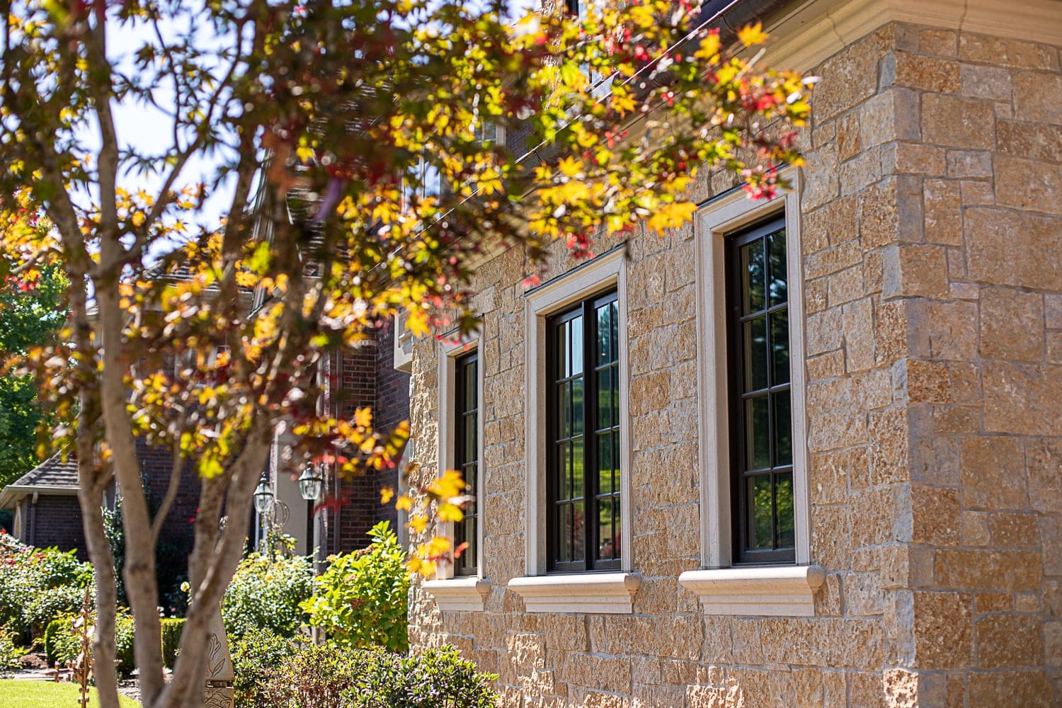 Cast stone custom exterior cast stone in Meadow Mist — outdoor