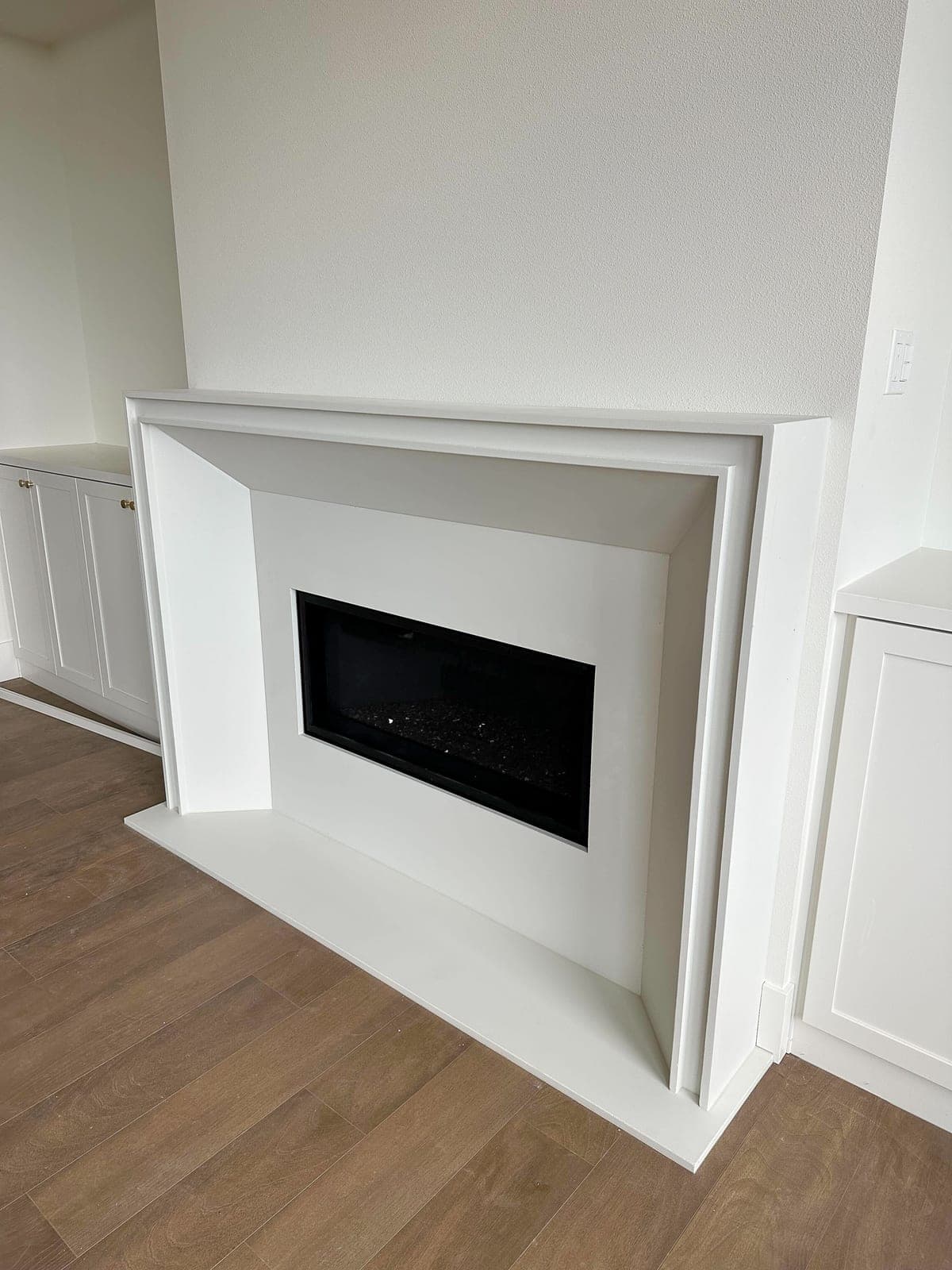 Installed cast stone surround — cast stone installation