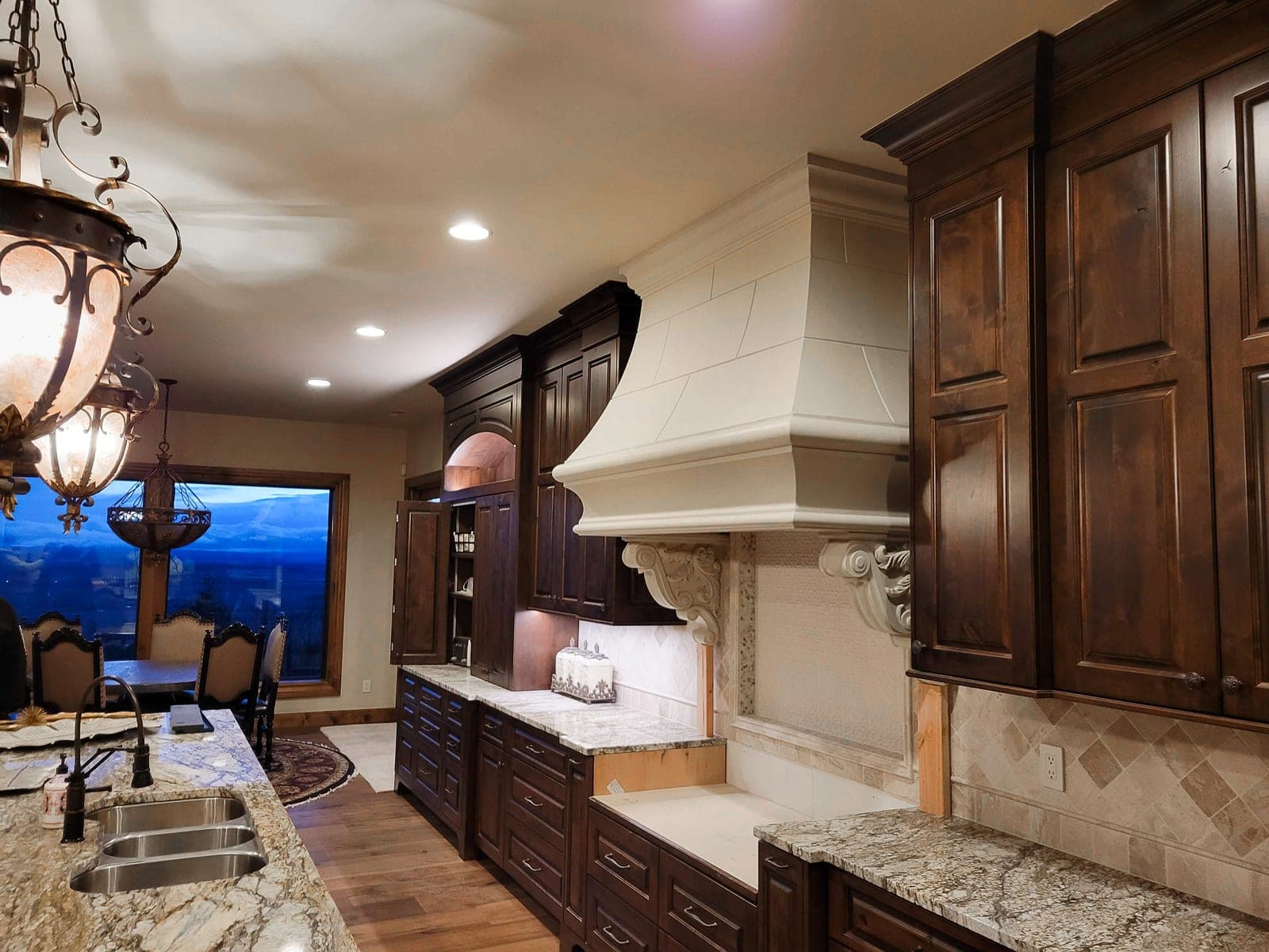 Installed cast stone surround — cast stone installation