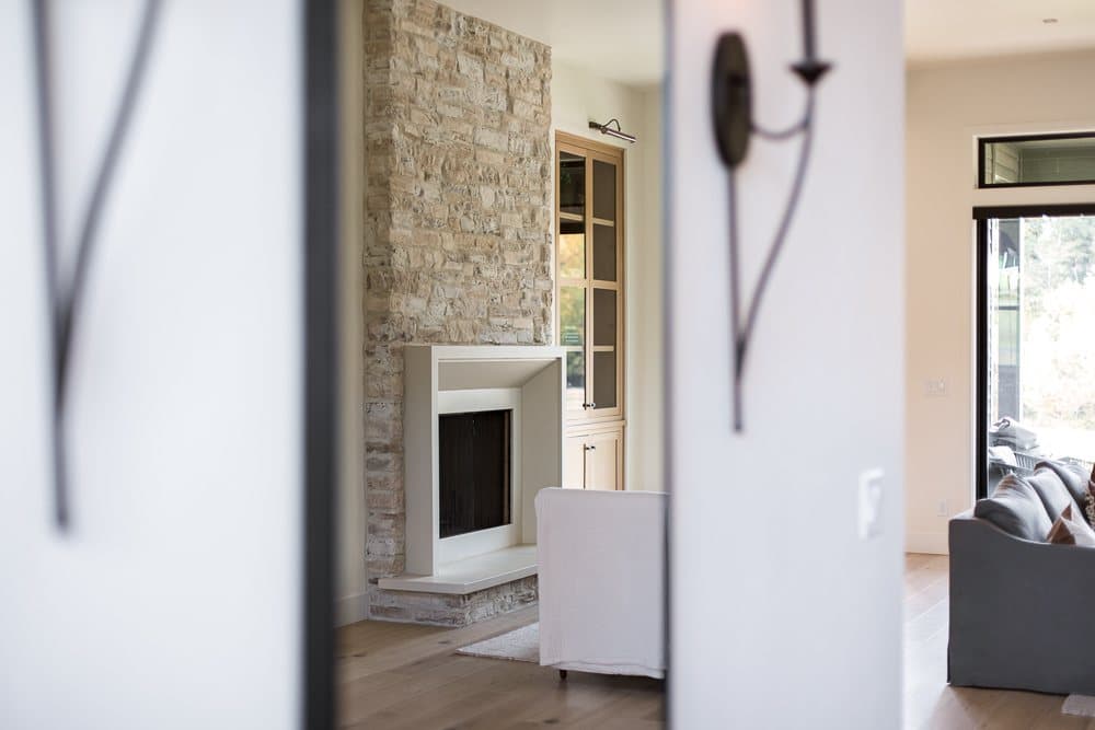 Small Residence — outdoor countertop with cast legs.