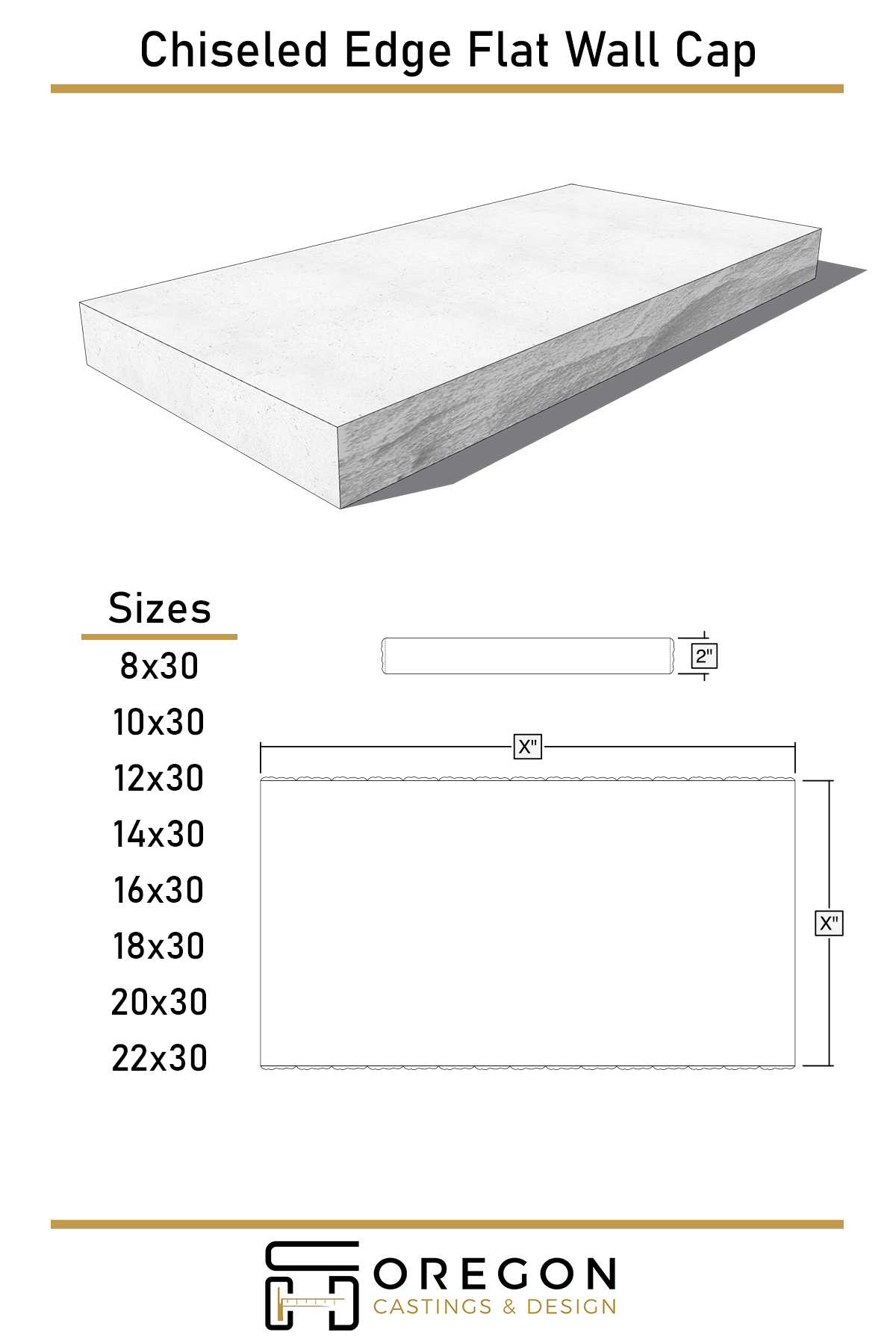 Exterior Chiseled Edge Flat Wall Caps
