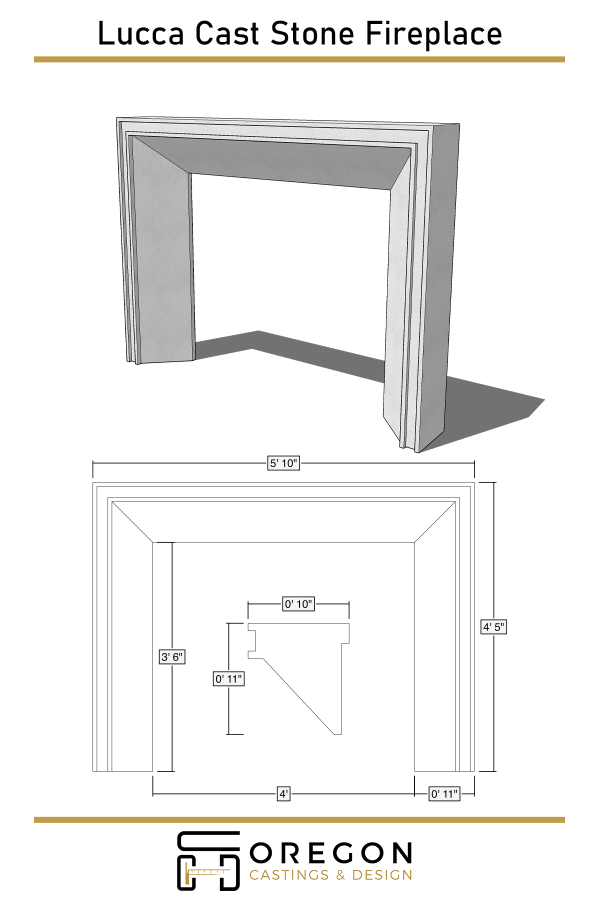 Lucca Cast Limestone Fireplace Surround