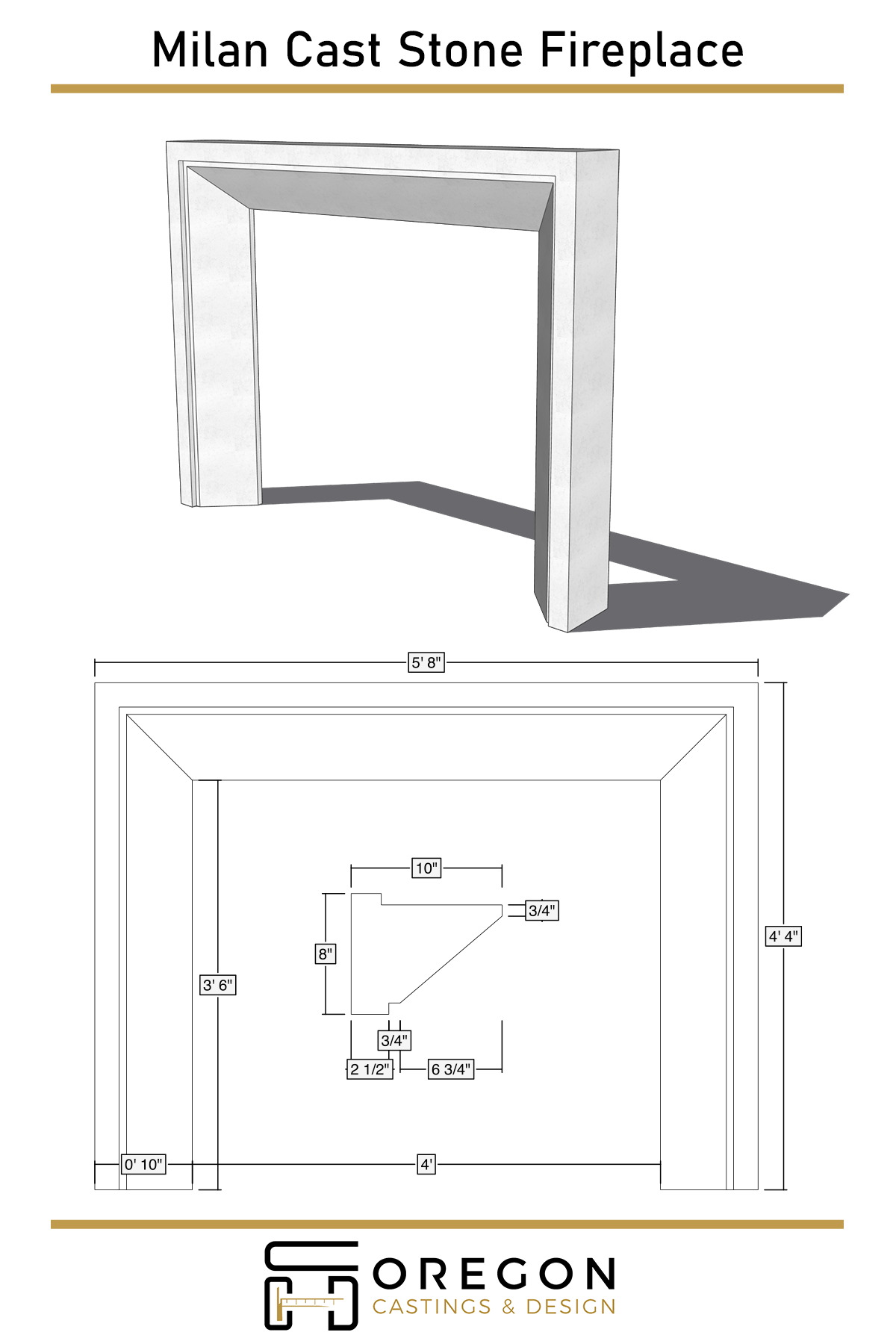 Milan Cast Limestone Fireplace Surround