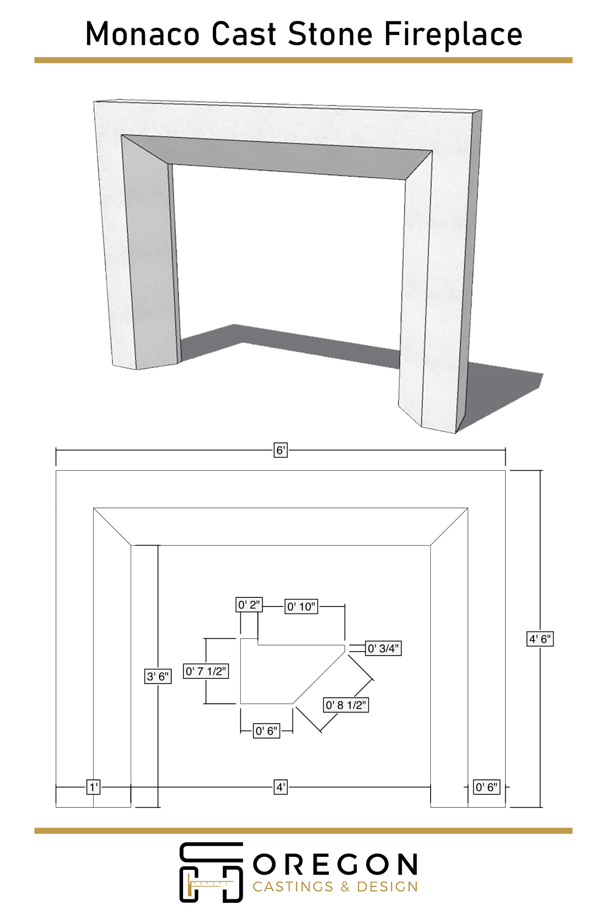 Monaco Cast Limestone Fireplace Surround