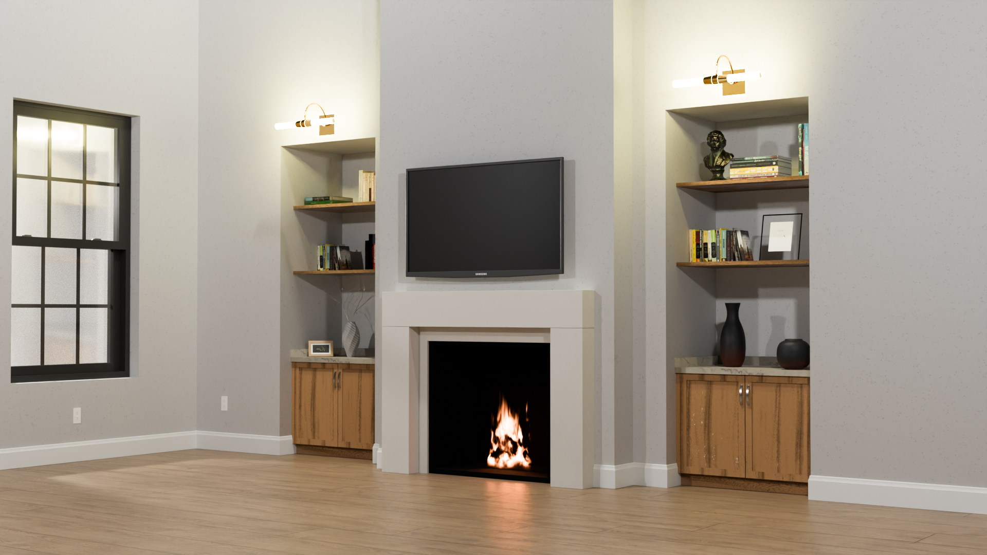 Trento Cast Limestone Fireplace