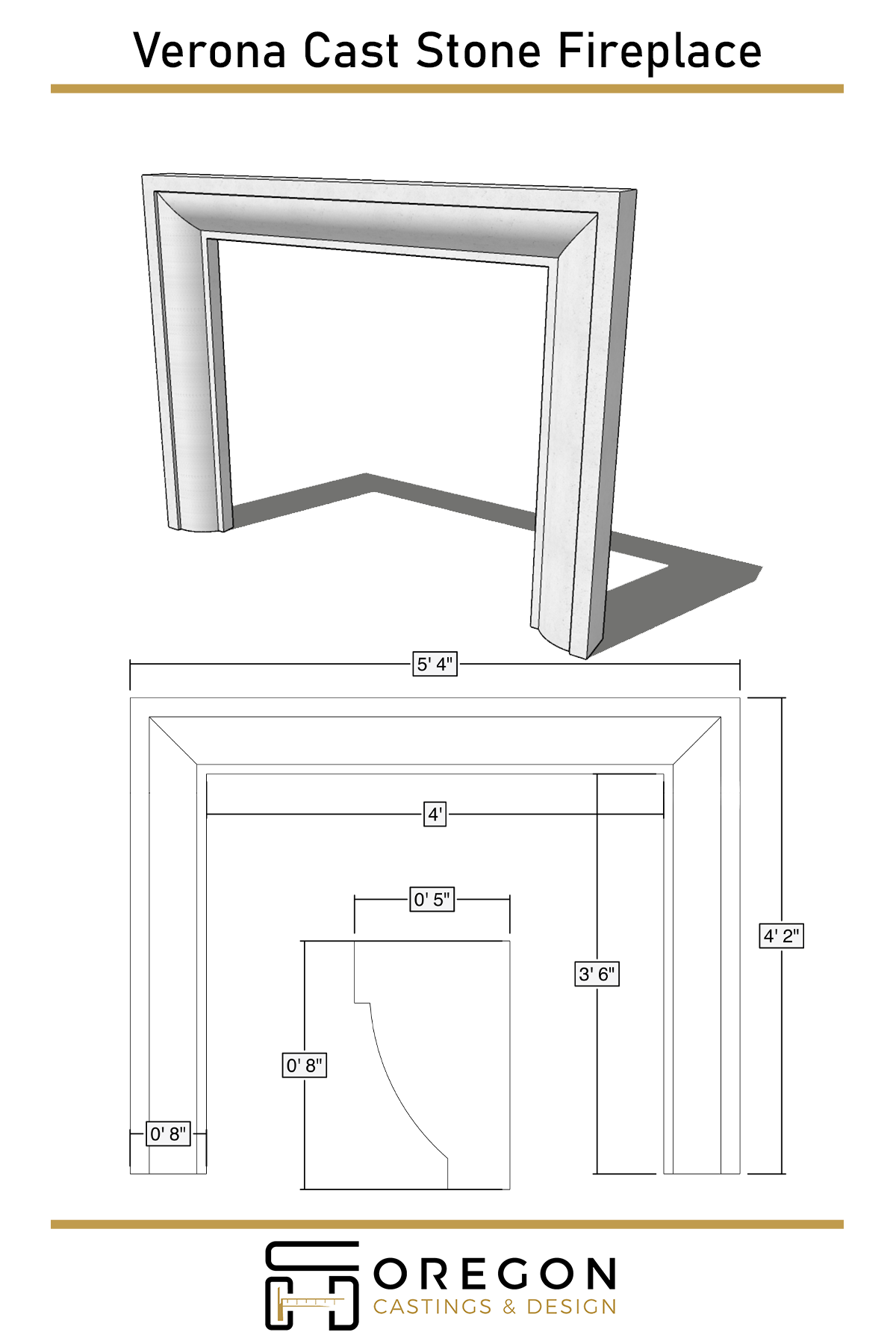 Verona Cast Limestone Fireplace Surround