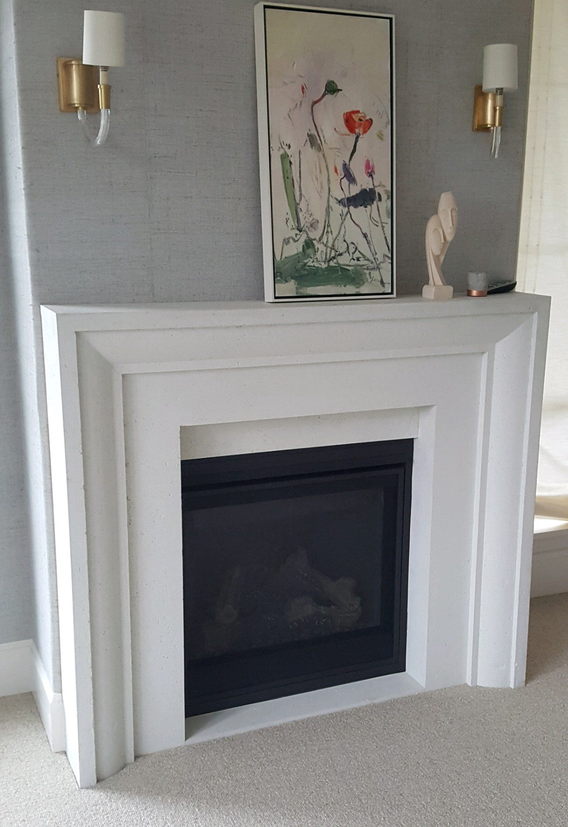 Verona Cast Limestone Fireplace Surround