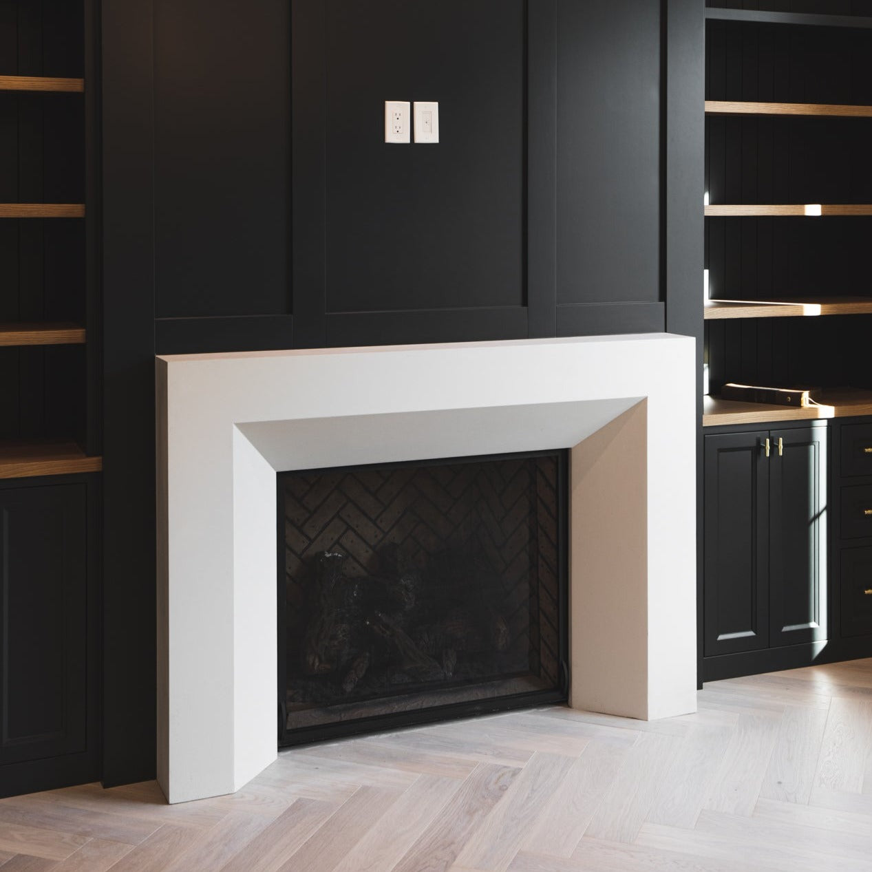 Monaco Cast Limestone Fireplace Surround
