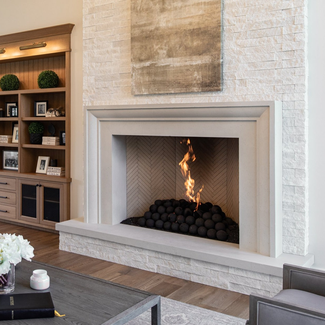 Verona Cast Limestone Fireplace Surround